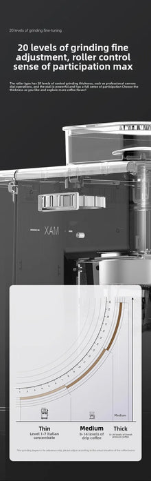 Electric Coffee Grinder+Coffee Machine Integrated Machine|Fully Automatic Freshly Ground Coffee Beans|Fast Grinding for Breakfas