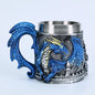 Creative Gothic Legendary Dragon Beer Stein Resin Hand Painted Stainless Steel Drinkware Coffee Cup Mug Friends Gift