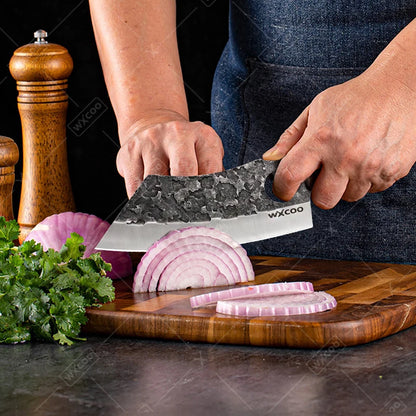 WXCOO Handmade Forged Knife Butcher Cleaver Knife Meat Cutting Japanese Kitchen Pork Bone Shaving Knives Boning Knife