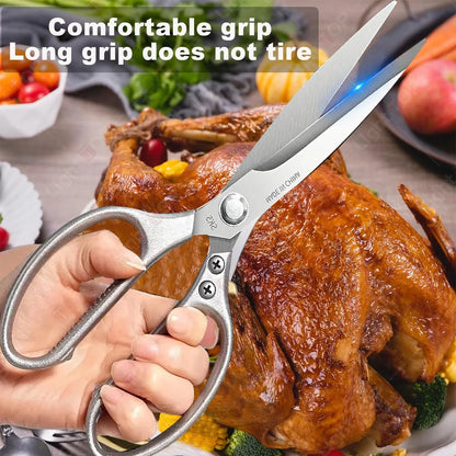 NEW Extended Kitchen Scissors Stainless Steel Chicken Bone Scissors Multi-functional BBQ Meat Cutting Scissor Knife for Kitchen