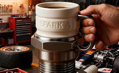 Spark Plug Coffee Cup Ceramic Car Themed Mug for Mechanics Garage Enthusiasts Creative Gift