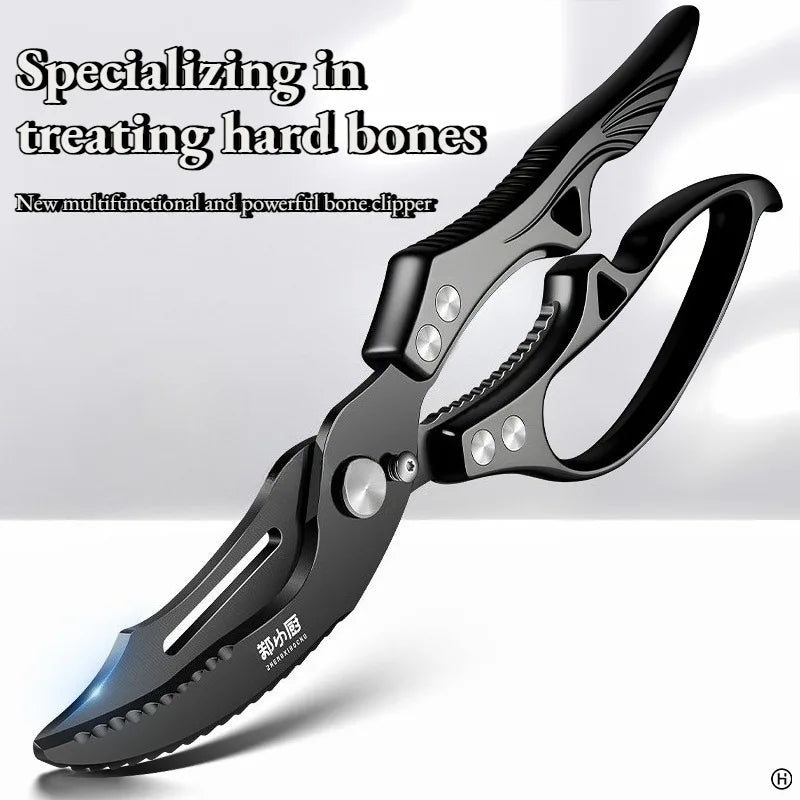 Kitchen scissors, Stainless steel multifunctional household scissors for cutting chicken and fish, special scissors
