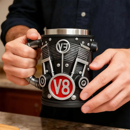 2025 V6 V8 Makeup Creative Resin Stainless Steel Water Cup Personalized Wine Cup Gift Decoration Coffee Mug Cool Idea