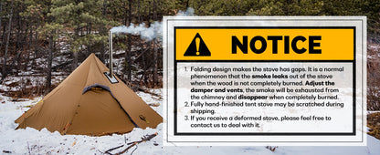 CHANGE MOORE Outdoor Portable Folding Secondary Conbustion Camping Wood Stove Detachable Burning Wood Stove Winter Camping