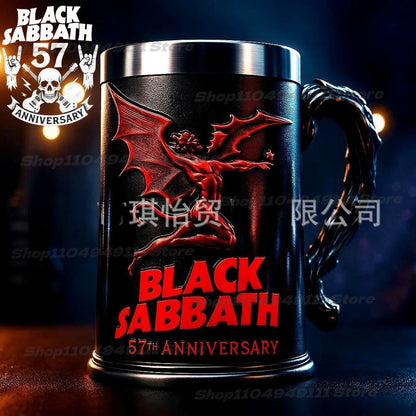 2025 New Black Sabbath 57th Anniversary Commemorative Mug Stainless Steel Heavy metal style mug Bar Drinking Ornaments Male Gift