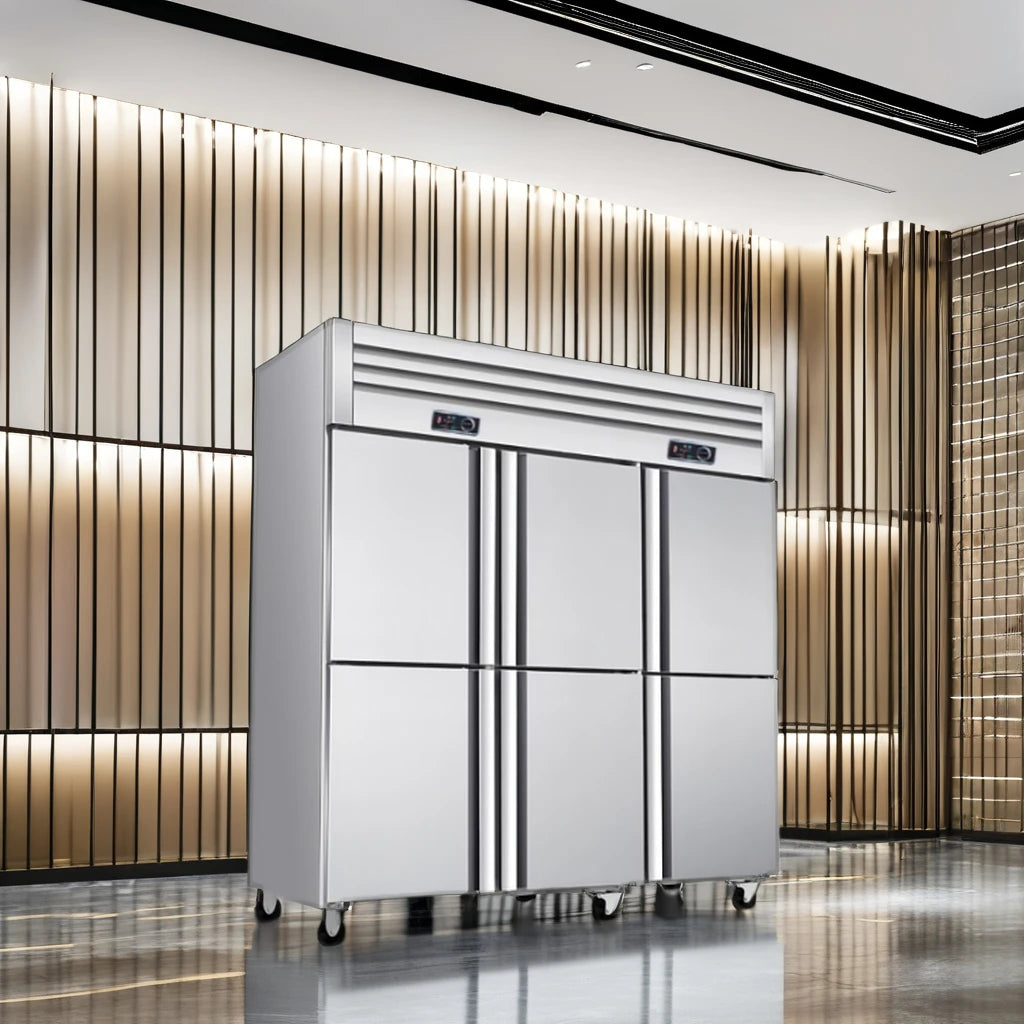 2025 Commercial 4-Door Stainless Steel Refrigerator - Single Temperature Zone, Heavy Duty for Restaurants & Retail Shops