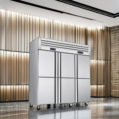 2025 Commercial 4-Door Stainless Steel Refrigerator - Single Temperature Zone, Heavy Duty for Restaurants & Retail Shops
