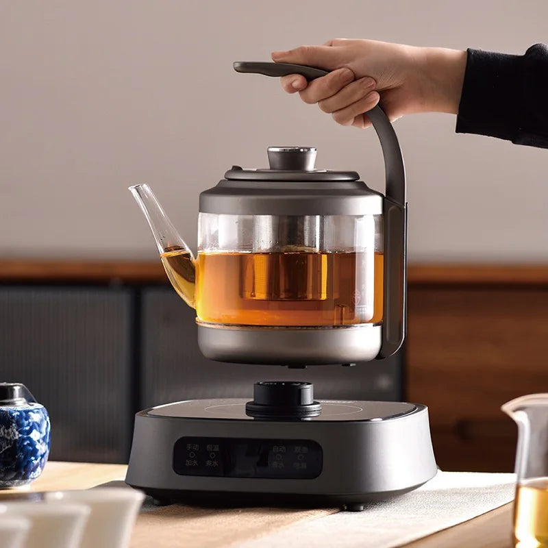 1350W Electric Kettle Fully Auto Bottom Pumping Quick Boiling Kettle Tea Maker Office Glass Temperature Control Teapot 1000ml