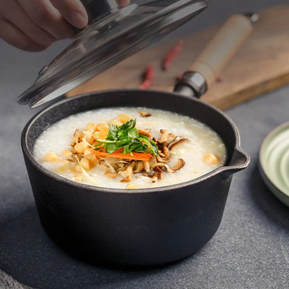 Cast Iron Milk Pan with Pour Spout Non-Stick Hot Oil Pan Butter Melting Pot Cooking Saucepan for Pouring Oil Milk Heating Frying