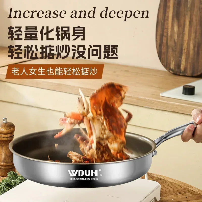 Titanium Pan Non-stick Frying Pan Household Wok Steak Frying Pan Induction Cooker Gas Stove Special  Wok Frying