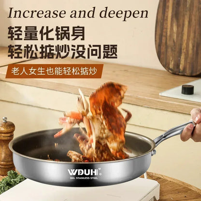 Titanium Pan Non-stick Frying Pan Household Wok Steak Frying Pan Induction Cooker Gas Stove Special  Wok Frying