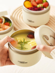 1/2/3/4pcs Portable Insulated Food Lunch Container Set with Thermal Lunch Box Separate Stackable Lunch Container for Adult Kids