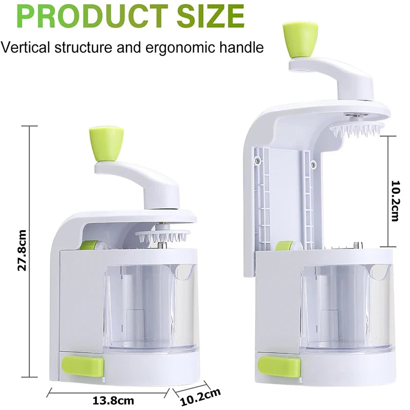 LMETJMA 4 in 1 Spiralizer Vegetable Slicer Rotating Blades Veggie Spiralizer Cutter Zucchini Spiral Noodle Maker JT321