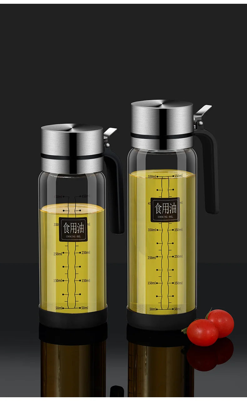 Oil bottle glass Oil pot leakproof Tank Kitchen soy sauce Bottles Vinegar Pots Seasoning Tool Set Of Household Flip Lid