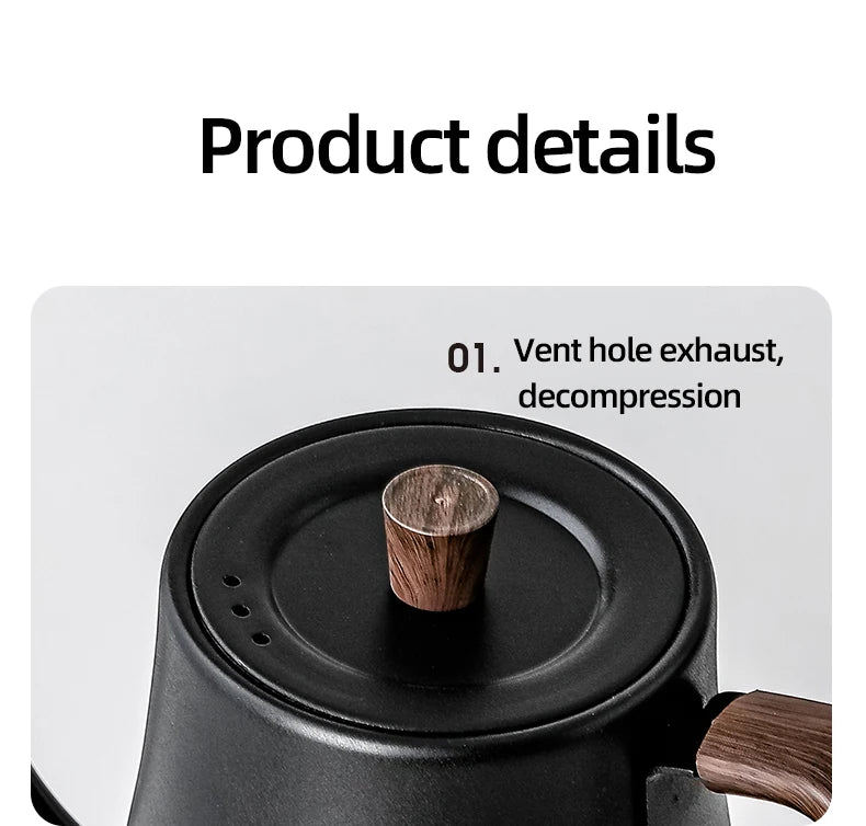 110V/220V Electric Kettle 800ml Hand Brew Coffee Pot Gooseneck Jug Slender Mouth Teapot 304 Stainless Steel Liner Kettle 1000W