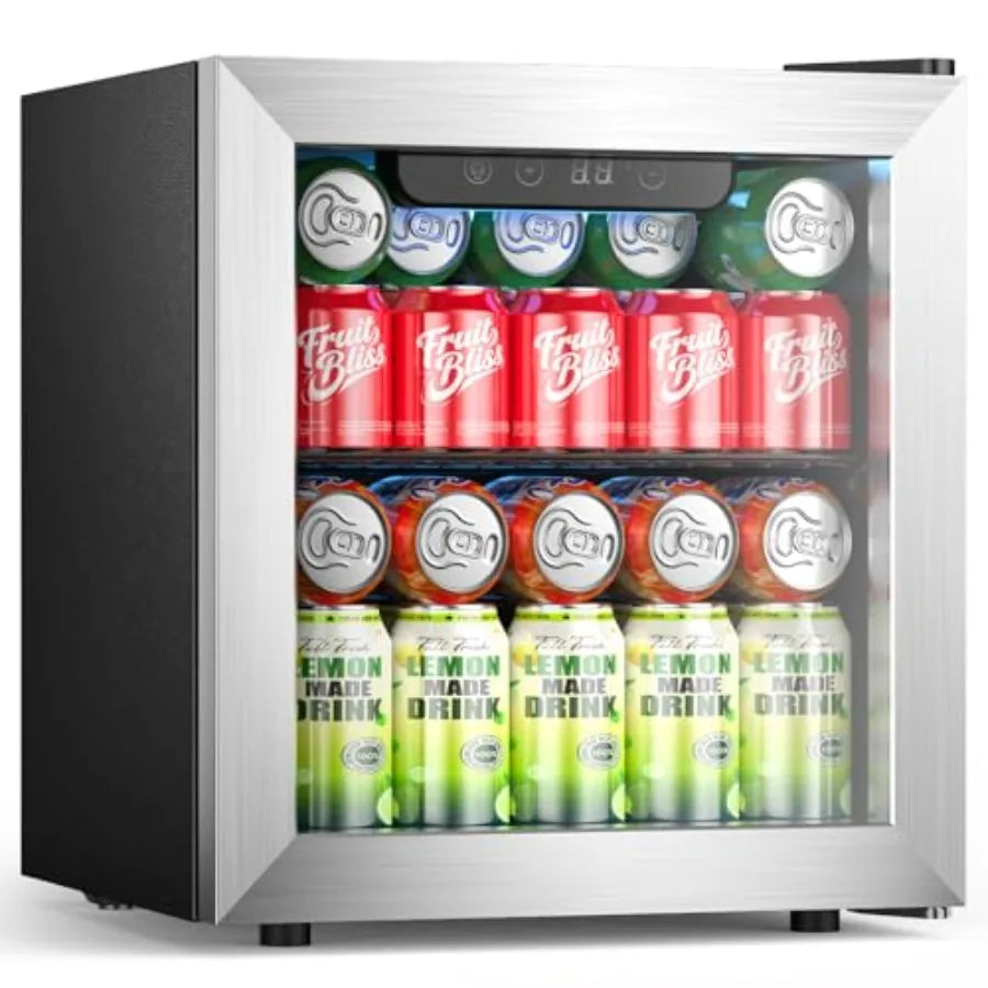Commercial Mini Fridge Cooler for 50 Cans with Glass Door Adjustable Shelves Digital Temperature Control Freestanding Small Dri