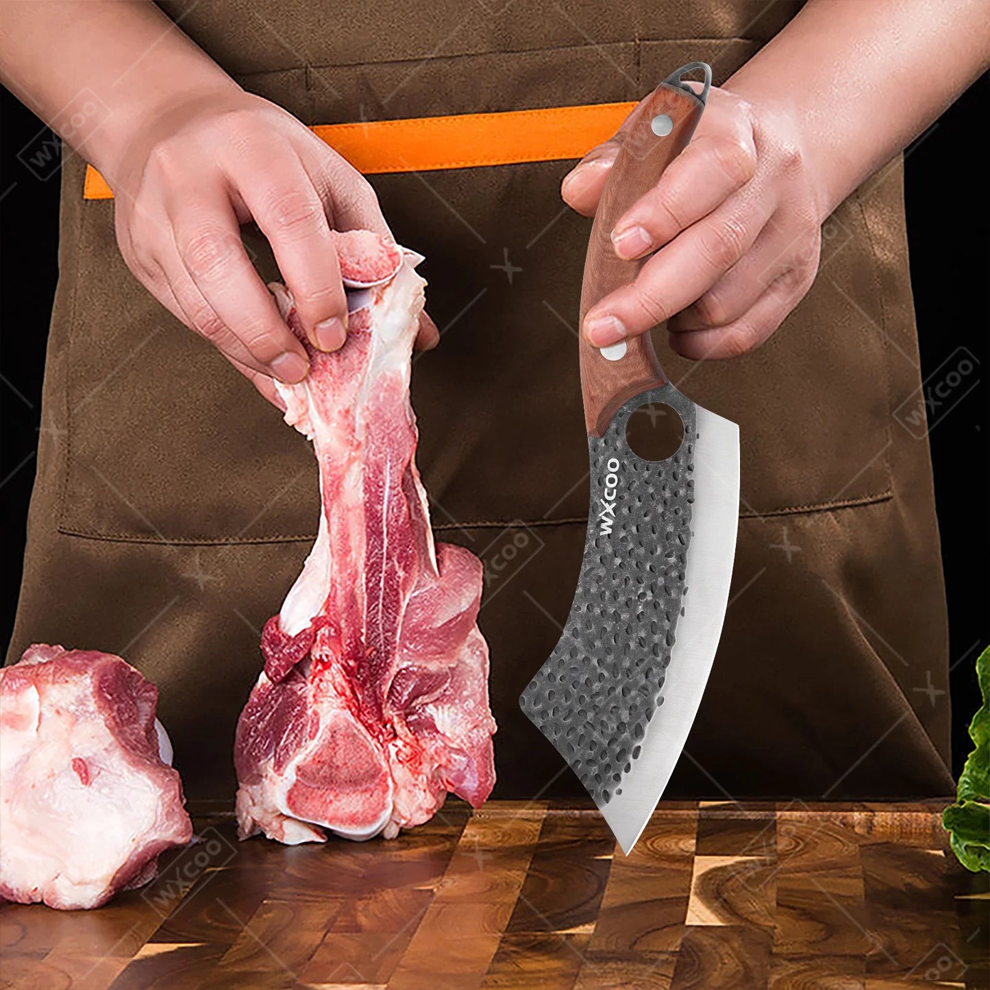 WXCOO Forged Butcher Bone Cutter Kitchen Knife Stainless Steel with Sheath 1~8pcs Chef Fruit Knives Scissor BBQ Cooking Boning