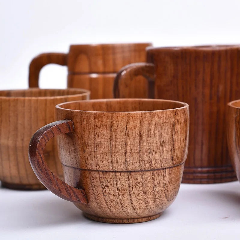 Wooden Cups Handmade Jujube Wood Handle Cups Handle Beer Coffee Milk Tea Mug Handmade Natural Kitchen Bar Drinkware Cup