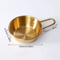 Round Rice Wine Bowl with Handle Stainless Steel Household Food Sauce Bowls Cups Tableware Dinnerware Kitchen Utensils