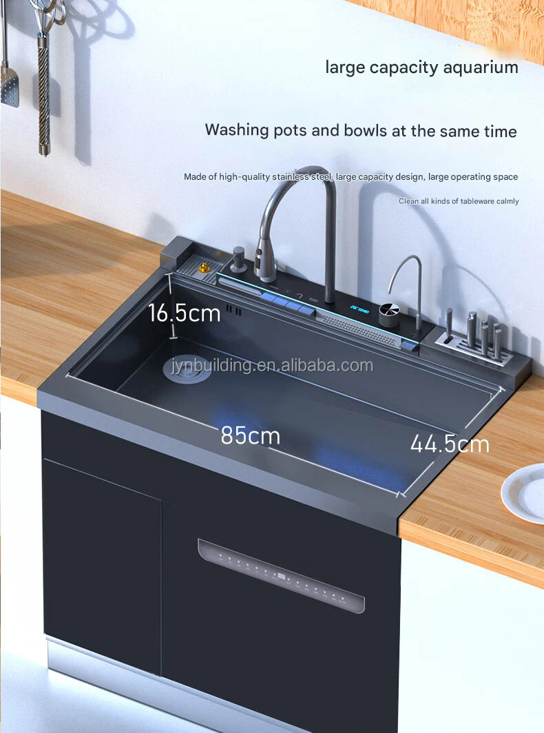 Integrated Sink Dishwasher Home Embedded Dishwasher 110~220V Integrated Dishwasher 304 SUS Ultrasonic Integrated Kitchen Sink