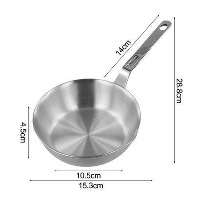 Mini Frying Pan 316 Stainless Steel Omelet Pan Frypan Pot Fried Eggs Sauce Pan Mini Skillet For Butter Kitchen Cookware