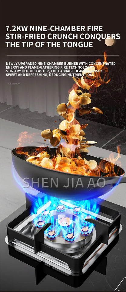7.2KW Gas Stove Household Three Stove Timing Table Embedded Dual-purpose Natural Gas Liquefied Gas Fire Stove