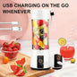 12 Blades Portable USB Charging Juicer, 500ML Mini Personal Blender, Electric Smoothie Juice Maker, Compact Rechargeable Mixer for Shakes, Fruit Vegetable Drinks, Travel Home Office Outdoor Use