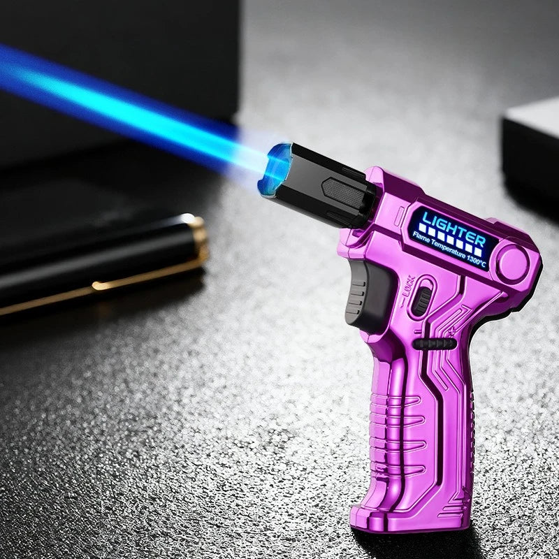 1300° High Temperature Windproof Flame Welding Gun Butane Gas Lighter Safety Lock Fire Switch Kitchen Cigar USB Electric Lighter