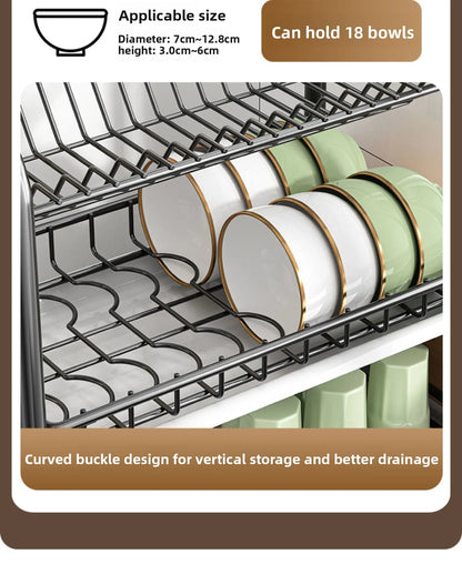 Dish Storage Rack Kitchen Shelf Dish Drain Rack Bowl Rack Cupboard Chopsticks Storage Box