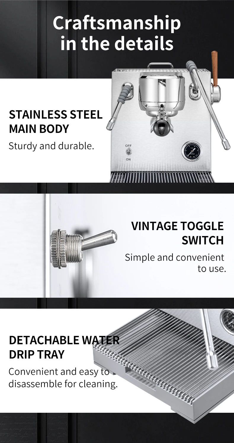 STLF High-quality hot-selling semi-automatic espresso machines, Italian pump coffee machines, home and commercial espresso