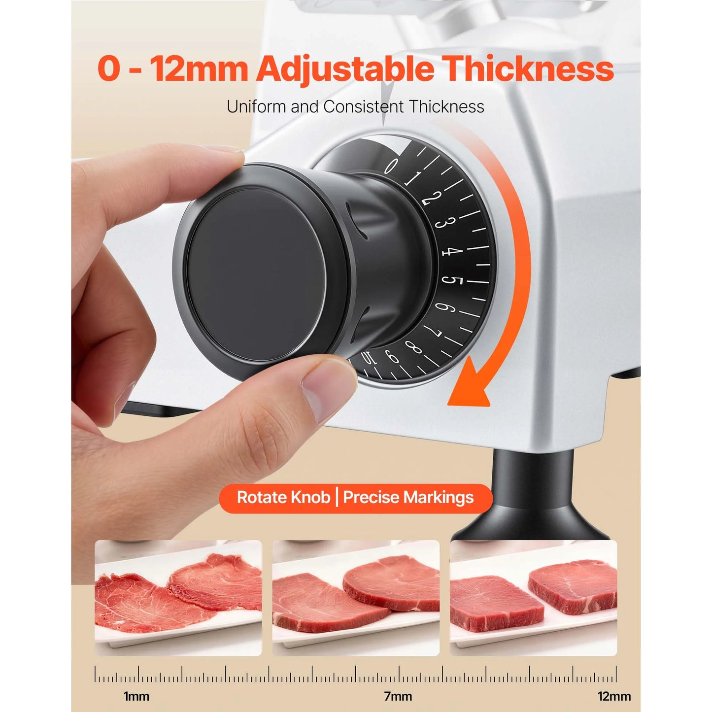 SucceBuy 10" 240W Commercial Meat Slicer w/ Carbon Steel Blade Built-In Sharpener & 0-0.47" Adjustable Thickness for Frozen Meat