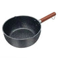 Portable Iron Omelette Pan Non-stick with Wooden Handle Wheat Stone Stockpot Noodle Pot Kitchen Supplies