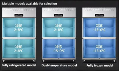 2025 Commercial 4-Door Stainless Steel Refrigerator - Single Temperature Zone, Heavy Duty for Restaurants & Retail Shops