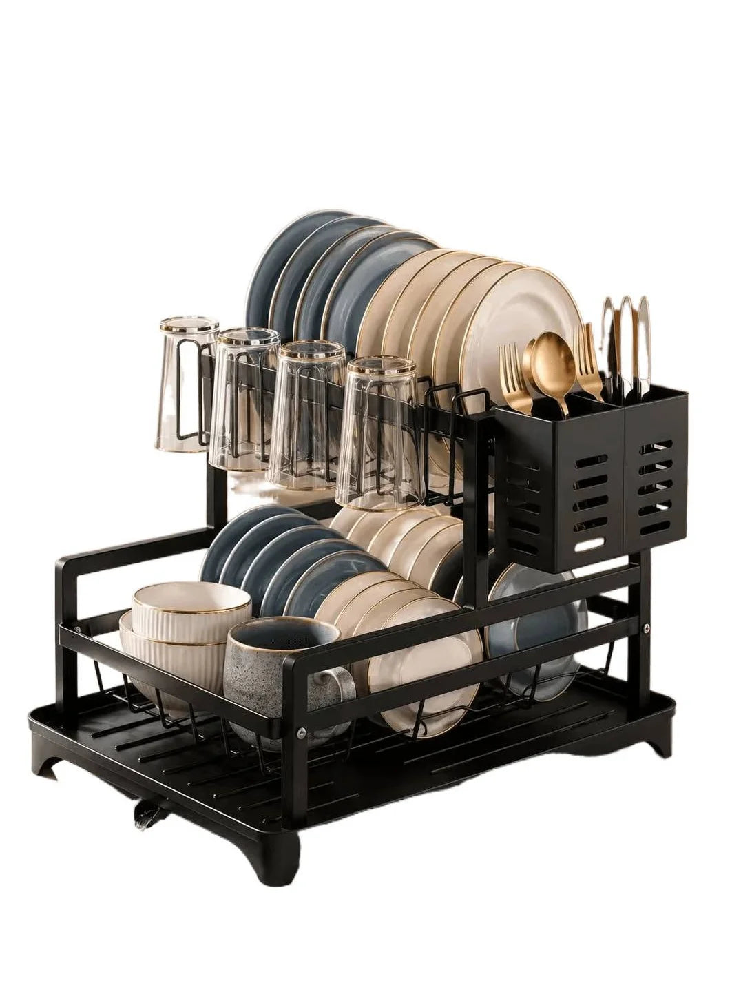 Dish Drying Rack - Kitchen Orangizer/Kitchen Essentials/Home Accesssories/Stainless SteelPerfect For Small Apartment Kitchen, Compact Dish Drying Rack With Large Capacity Storage, Countertop Organizer With Plate Rack, Cup Hol
