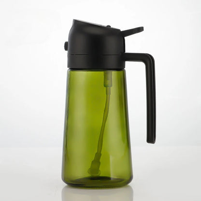 2in1 Black Glass Olive Oil Sprayer Lightproof Oil Dispenser for Cooking Salad Barbecue Kitchen Tools Refillable Spray Bottle