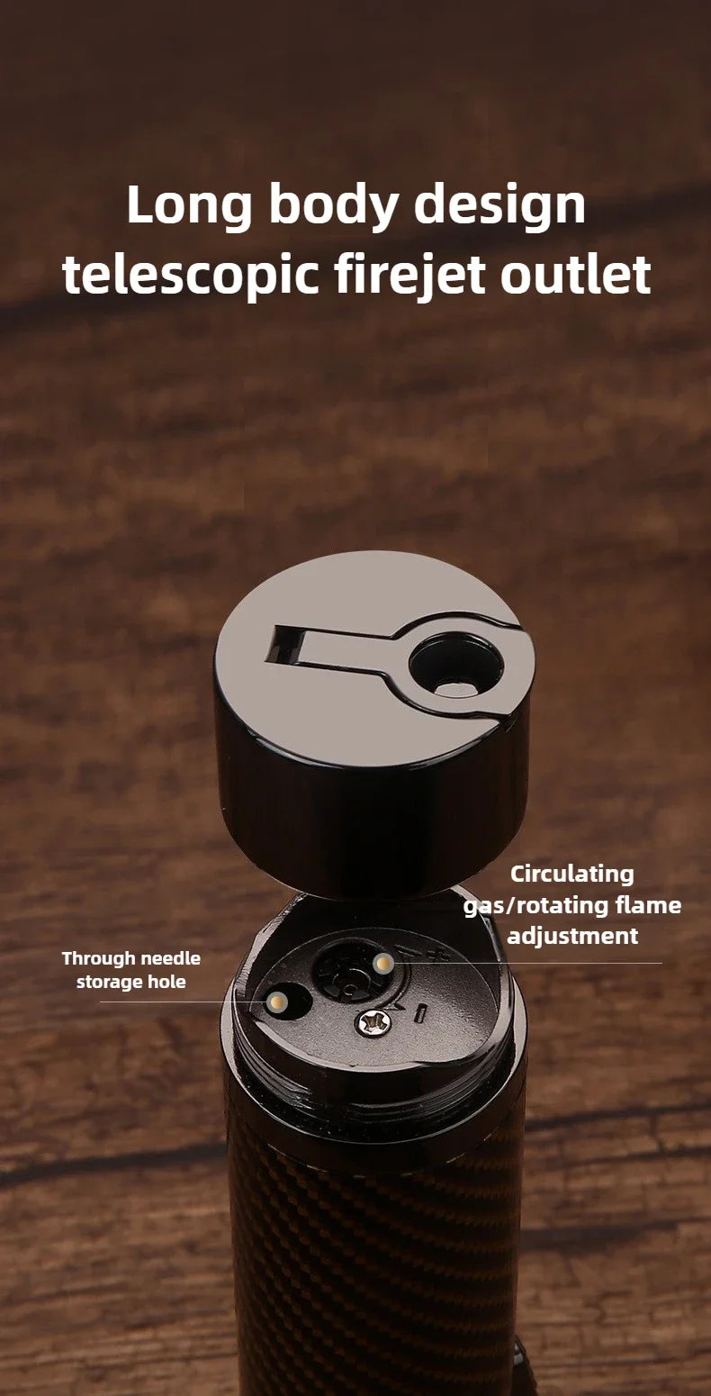 HONEST Windproof Metal Jet Flame Torch Lighter, Refillable Multi-Use for Cigar Welding Moxibustion Outdoor