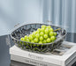 1pcs Household Fruit Bowl Salad Dessert Biscuit Plate Plastic Square Transparent Tray Golden Edge Snack Plates Tableware