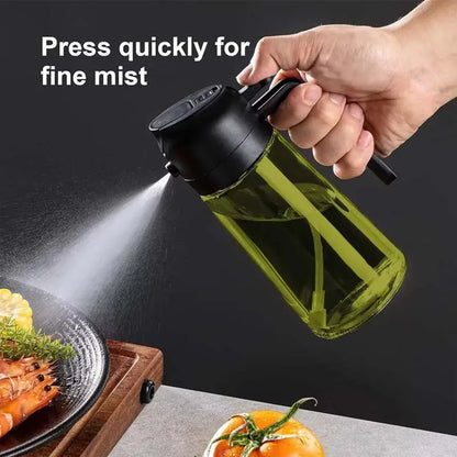 1-4PCS 2-in-1 Olive Oil Dispenser Bottle with Spray and Pour Function Glass Oil Sprayer for Kitchen Cooking BBQ Salad Baking