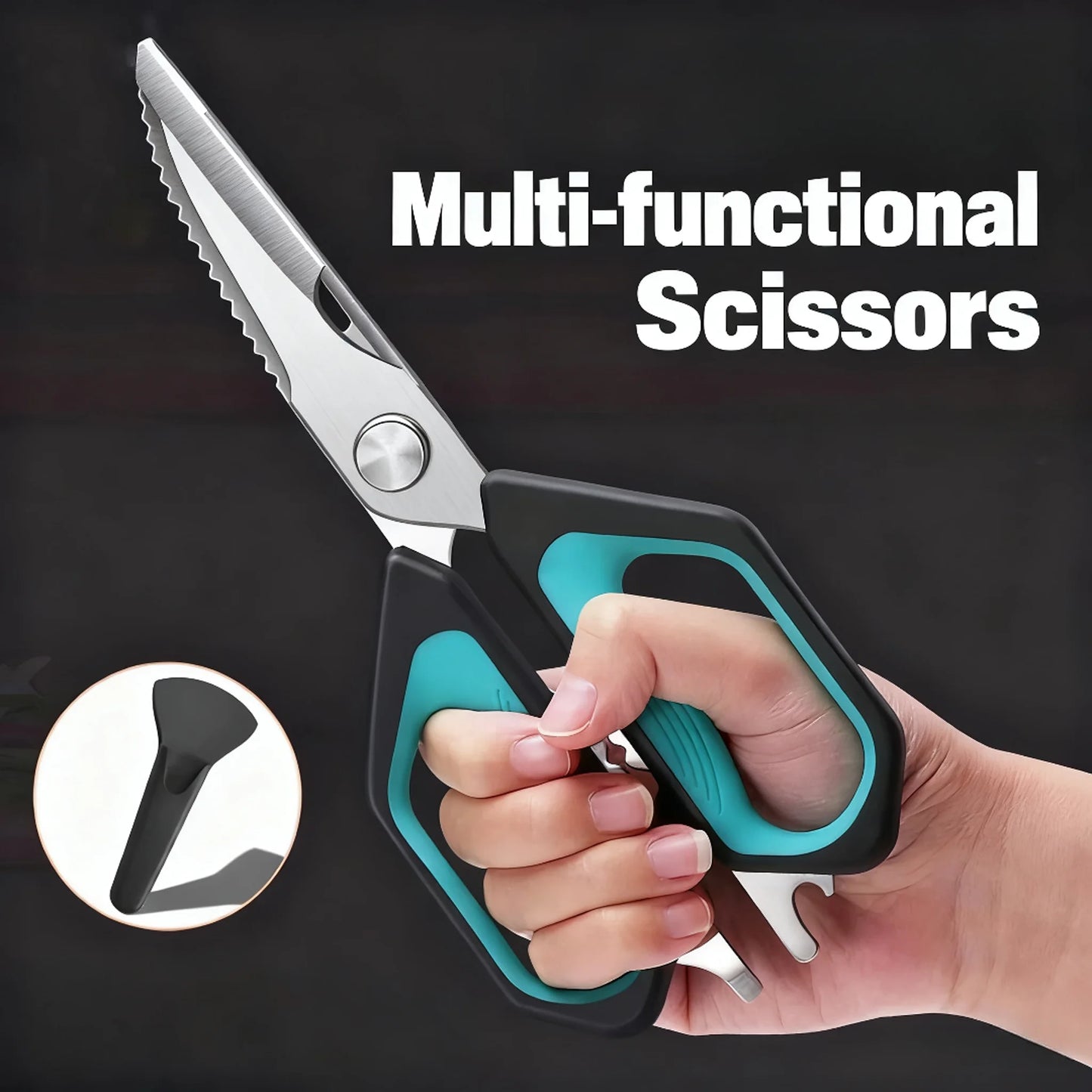 Kitchen scissors Household kitchen multi-purpose chicken killing fish scissors Sharp food grade barbecue scissors Kitchen tools