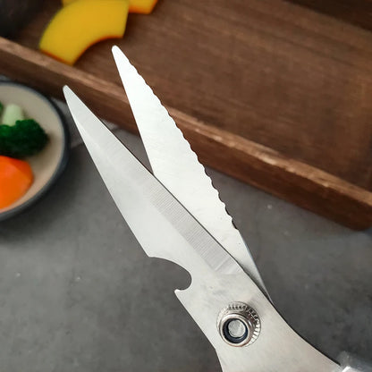 Kitchen Scissors Multi-functional Stainless Steel Aluminum Handle Household Scissors for Cutting Chicken and Fish Special Shears