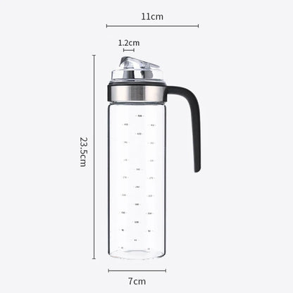 1/2pcs Transparent Glass Olive Oil Dispenser Refillable with Anti-drip Cover Soy Sauce Vinegar Oil Bottle Kitchen Accessories