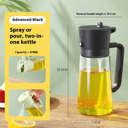2 in 1 Oil Dispenser and Oil Sprayer Bottle Spray and Pour Olive Oils Sprayer Mister Cooking Olive Dispensers Bottle for Kitchen