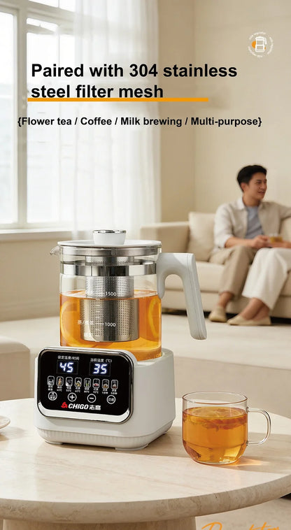 1.5L Electric Kettle Home Health Kettle Multifunctional Milk Regulator Temperature Control Flower Tea Kettle Auto Keep Warm 800W