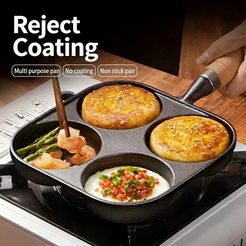 4-Hole Egg Frying Pan Nonstick Cookware Pans Omelet Pan Frying Pot Suitable For Gas Stove Induction Cooker