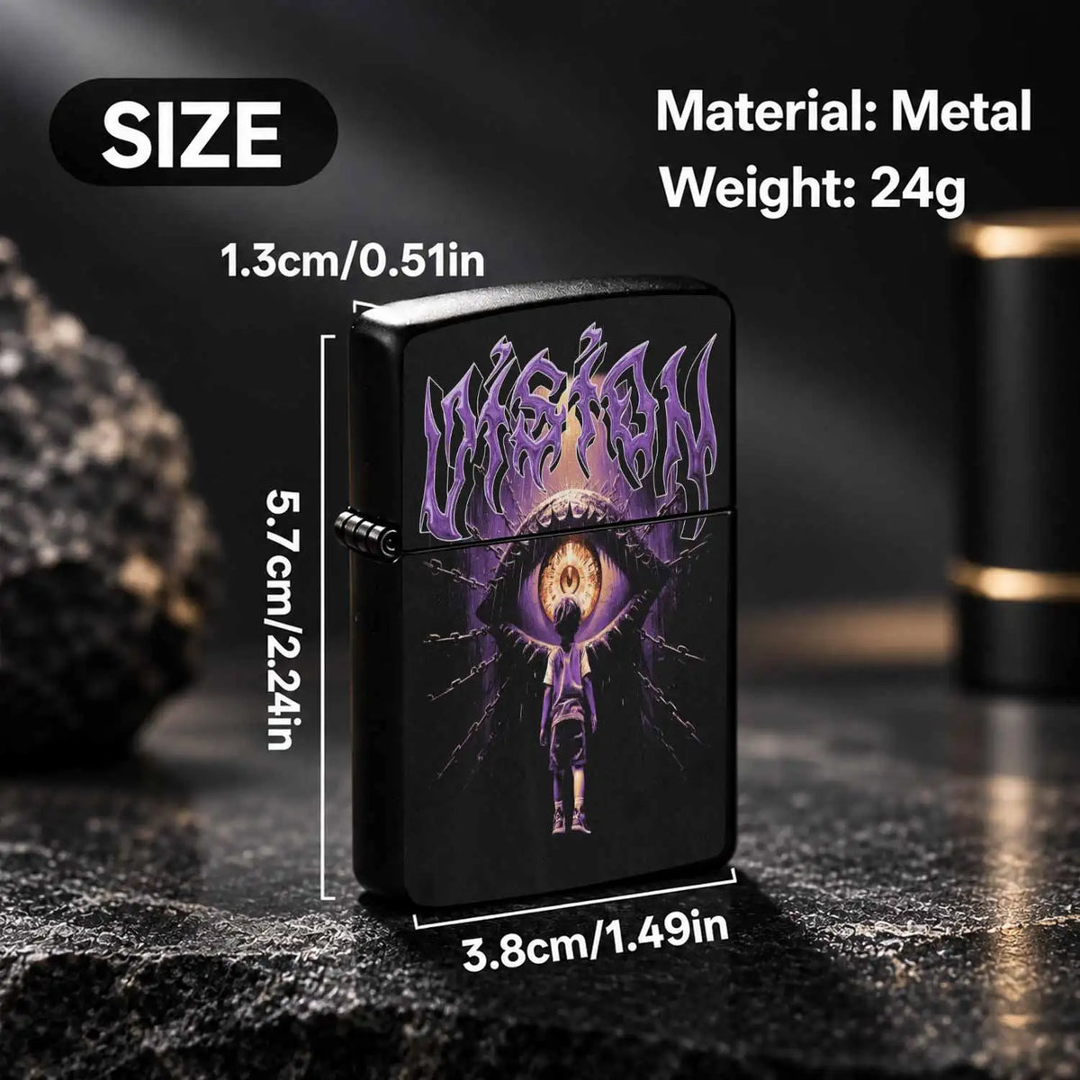 Creative All-Seeing Eye Lighter With Art Print, Trendy Dark Aesthetic Portable Accessory, Atmospheric Daily Carry Decor, Unique Exquisite Gift For Friends, Suitable For All Kinds Of Daily Occasions And Scenarios A Humorous An