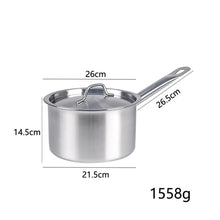 Stainless Steel Milk Pot 16 18 20 22 24cm with Lid Sauce Pan for Gas Electric Induction Stove Boiling Simmering Use