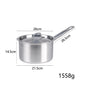 Stainless Steel Milk Pot 16 18 20 22 24cm with Lid Sauce Pan for Gas Electric Induction Stove Boiling Simmering Use