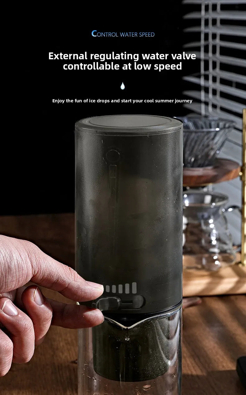 450ml Cold Brew Coffee Maker Iced Drip Pot Portable Cold Brewing with Control Valve Coffee Pitcher Home Summer Camping Tools