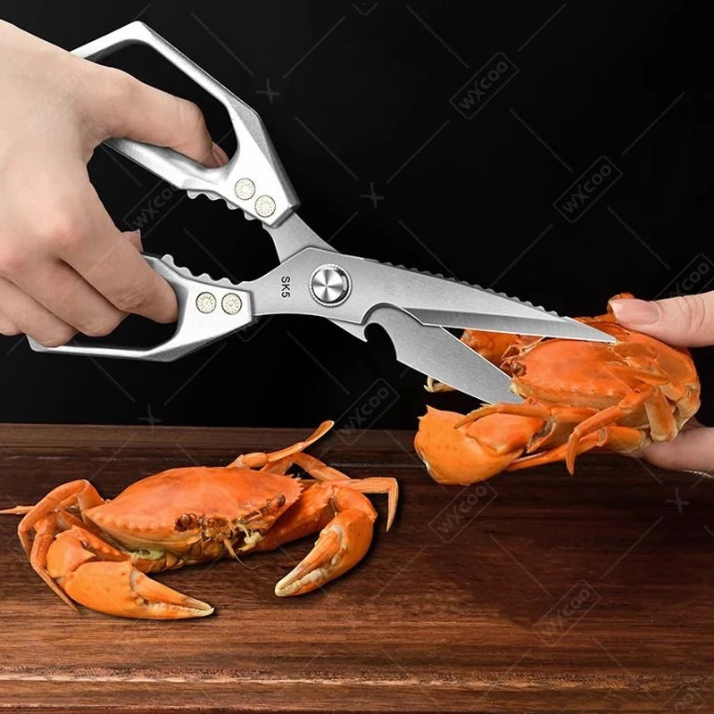WXCOO Kitchen Scissors Heavy Duty Stainless Steel Cutter Professional Chicken Bone Meat Fish Turkey Vegetables Scissors