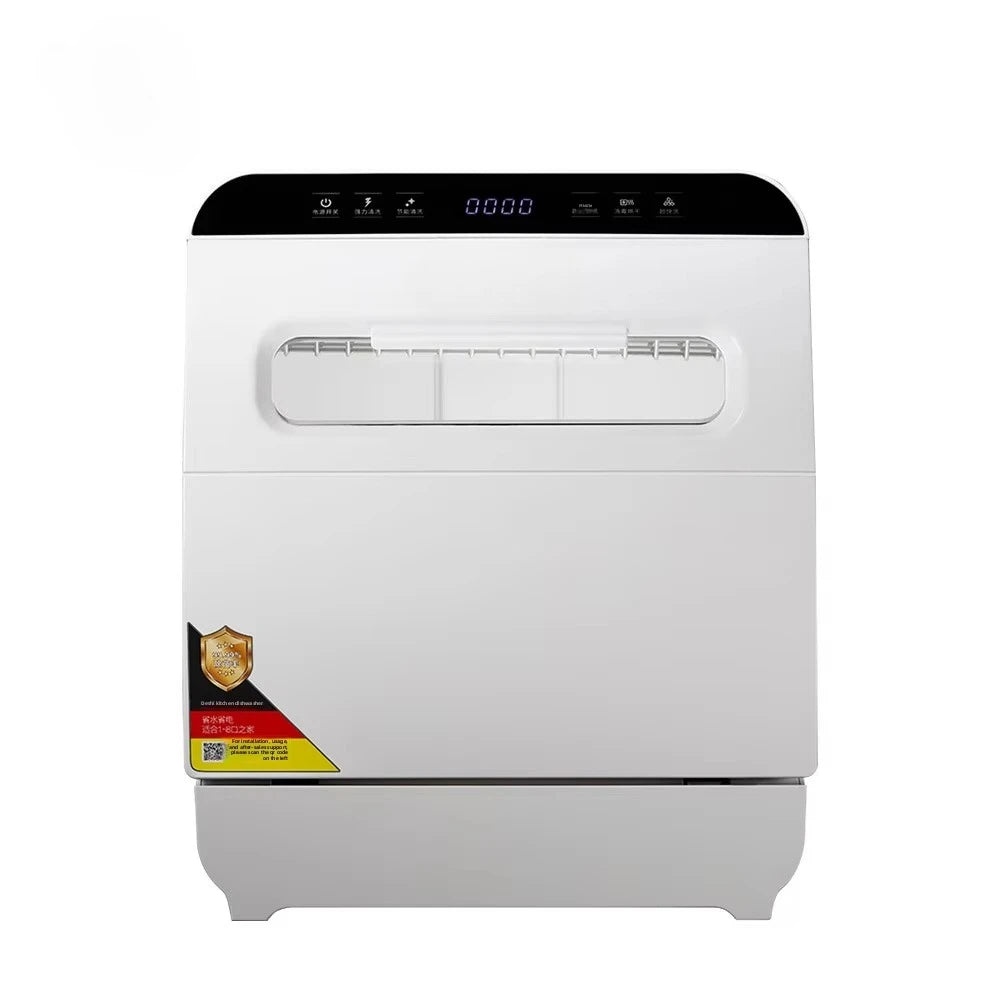 Deshi Countertop Automatic Dishwasher Model Q8 1000W Large Capacity 8 Place Settings Dual Top-and-bottom Spray Arms Smart